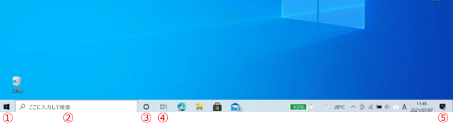 Windows 10 21H1の画面各部